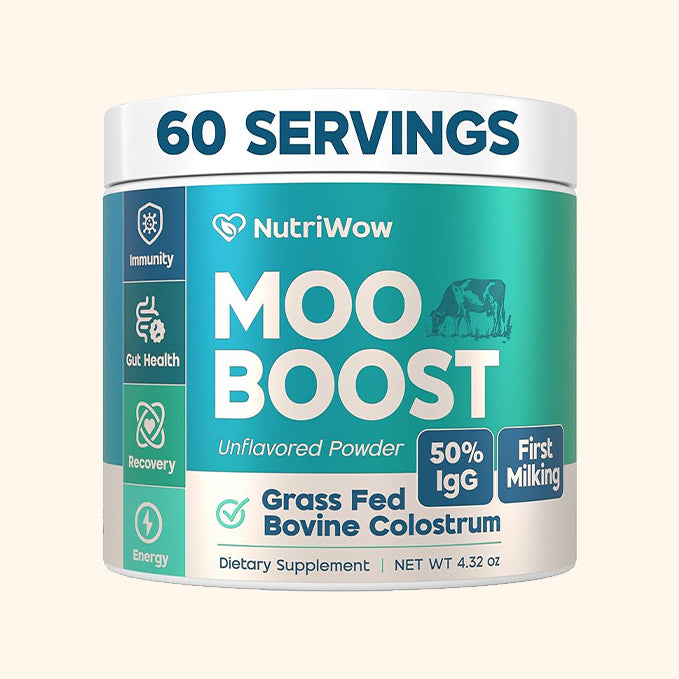 MOO Boost Bovine Colostrum Powder Supplement for Humans NutriWow